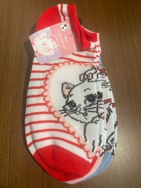 Disney Aristocats Marie 3 pair Low-Cut Socks NWT